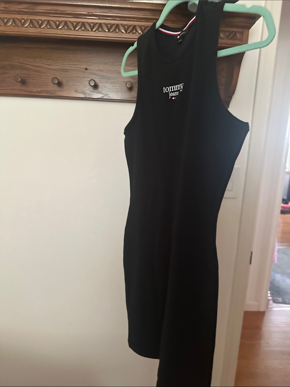 Tommy Hilfiger Black Sleeveless Ribbed Dress L